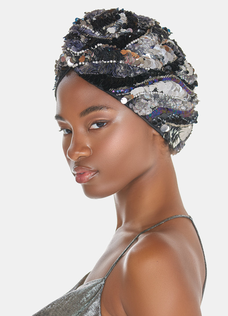 LOTUS TURBAN in Black