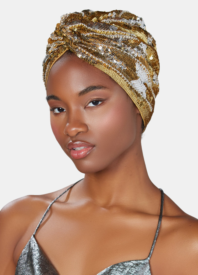 luxury hand embroidered gold turbanluxury hand embroidered gold turban