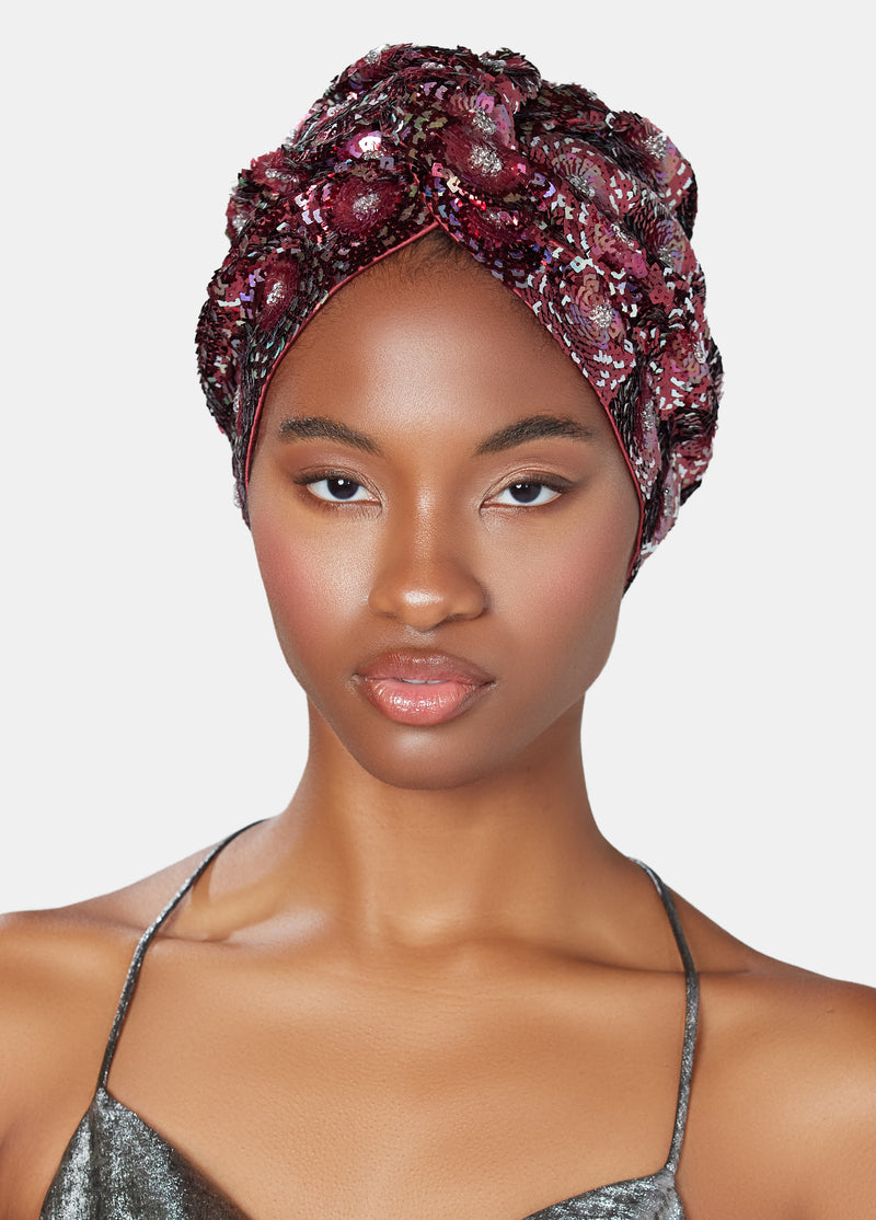 Flower sequin luxury turban