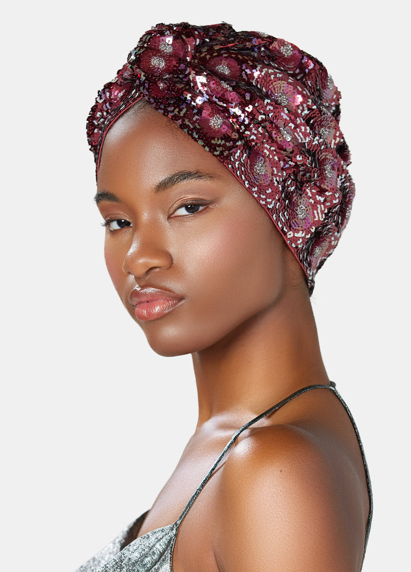 Flower sequin luxury turban